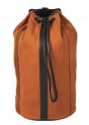 HERMÈS  Sac POLOCHON GM Lainage mélangée orange et noir, buffle noir Garniture métal argenté palladié  POLOCHON GM bagR...