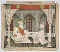 CONVERSATION ENTRE DEUX GURUS  Rajasthan, Inde du nord, vers 1880