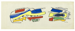 Fernand LEGER 1881 - 1955 Caracas (étude), projet de décoration murale - 1952 Gouache sur papier