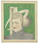 Joseph CSAKY 1888- 1971 Portrait d'homme Aquarelle et crayon sur papier