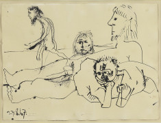 ¤ Pablo PICASSO 1881-1973 Personnages nus - 1967 Encre de Chine sur papier