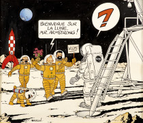 Hergé (Georges Remi dit) (1907-1983) Bienvenue sur la Lune Mr. Armstrong !