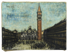 Bernard BUFFET 1928- 1999 Venise, la place Saint-Marc - 1962 Huile sur toile