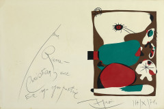 Joan MIRO (D'APRES) 1893 - 1983 Composition (Couverture pour Cahiers d'art) - 1960 Pochoir en couleurs imprimé sur une double page d.