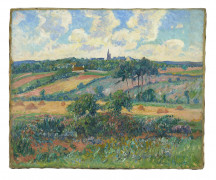 Henry MORET 1856 - 1913 Paysage de moisson en Bretagne- circa 1905 Huile sur toile