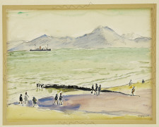 Albert MARQUET 1875 - 1947 La digue à la Goulette Aquarelle et crayon sur papier