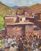 Jacques MAJORELLE 1886-1962 Fête berbère au douar, circa 1947 Huile sur toile