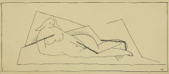 Henri LAURENS 1885 -1954 Figure couchée Encre sur papier