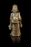 STATUE DE DIGNITAIRE EN STÉATITE, Chine, dynastie Qing, XIXe siècle