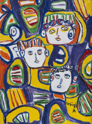 Chaïbia TALAL 1929-2004 Famille marocaine, 1994 Huile sur toile