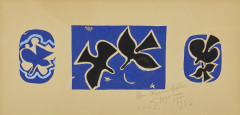 Georges BRAQUE 1882 - 1963 Oiseaux - 1954 Gouache sur papier