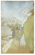 Edouard VUILLARD 1868- 1940 Sentier au bord de la mer à Vasouy - Circa 1903-1904 Huile sur carton