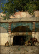 Alberto PASINI 1826-1899 L'heure du thé Huile sur toile