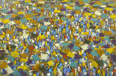 Ablade GLOVER Né en 1934 - Ghana Market colors, 1997 Huile sur toile