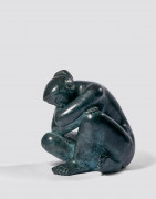 Antoniucci VOLTI 1915 - 1989 Méditation - circa 1980 Bronze à patine noire nuancée bleu vert