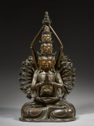 RARE ET IMPORTANTE SCULPTURE D'AVALOKITESVARA EN BRONZE, Chine, dynastie Ming, XVIIe siècle