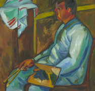 Mikhaïl LARIONOV 1881-1964 Portrait ou Portrait de David D. Bourliouk - circa 1910 Huile sur toile