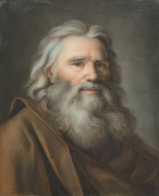 Ecole française du XVIIIe siècle  Buste d'homme barbu Pastel