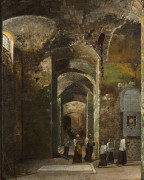 François-Marius GRANET Aix-en-Provence, 1775 - 1849 Procession dans la crypte de San Martino ai Monti à Rome Huile sur toile