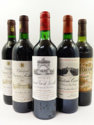 5 bouteilles 2 bts : CHÂTEAU PRIEURE LICHINE 1992 4è GC Margaux (1 base goulot, étiquettes abimées)