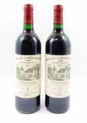 12 bouteilles CHÂTEAU CARBONNIEUX 1995 CC Péssac Léognan Caisse bois d'origine (léger abimée)