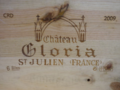 6 bouteilles CHÂTEAU GLORIA 2009 Saint Julien Caisse bois d'origine