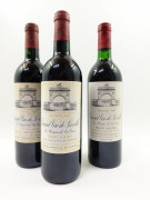 3 bouteilles 2 bts : CHÂTEAU LEOVILLE LAS CASES 1995 2è GC Saint Julien (étiquettes fanées, léger tachées)