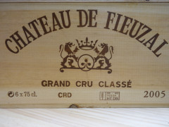 6 bouteilles CHÂTEAU DE FIEUZAL 2005 CC Pessac Léognan Caisse bois d'origine