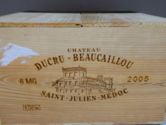 6 magnums CHÂTEAU DUCRU BEAUCAILLOU 2005 2è GC Saint Julien Caisse bois d'origine