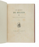 LOUŸS (Pierre) Les Chansons de Bilitis. Traduites du grec pour la première fois par P. L. Paris, Librairie de l'Art indépendant, 189..