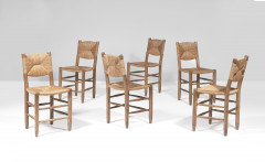 Charlotte PERRIAND 1903-1999 Suite de six chaises « Bauches » - le modèle créé en 1939