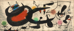 Joan MIRÓ (1893 - 1983) Oiseau Solaire -Oiseau lunaire - étincelles - 1967 - Planche I Eau-forte et aquatinte en couleurs