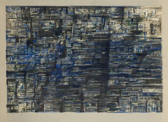 Maria-Héléna VIEIRA DA SILVA (1908 - 1992) Ermitages (bleu tressé) - 1971 Lithographie en 9 couleurs