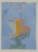 ¤ Serge POLIAKOFF (1900 - 1969) Composition Bleu, Jaune et Rouge - 1954 Lithographie en couleurs