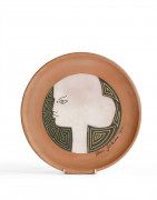 Jean COCTEAU (1889 - 1963) Jeune-fille florentine - 1957 Plat rond