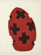 David NASH (Né en 1945) Black crossed red egg - 2003 Pochoir en couleurs