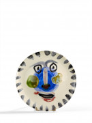 Pablo PICASSO (1881 - 1973) Visage N°202 - 1963 ( # AR 495) Assiette ronde