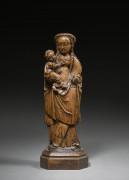 GROUPE EN NOYER SCULPTÉ, MALINES, XVIe SIÈCLE Vierge à l'Enfant