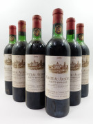 6 bouteilles CHÂTEAU AUSONE 1970 1er GCC (A) Saint Emilion (1 légèrement bas