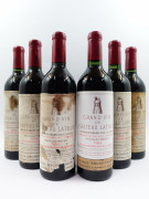 6 bouteilles CHÂTEAU LATOUR 1954 1er GC Pauillac (étiquettes d'origine très abimées, déchirées