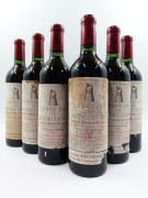 6 bouteilles CHÂTEAU LATOUR 1954 1er GC Pauillac (étiquettes d'origine abimées, déchirées