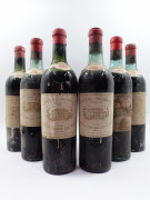 6 bouteilles CHÂTEAU MARGAUX 1943 1er GC Margaux (1 légèrement bas