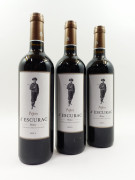 12 bouteilles PEPIN D'ESCURAC 2015 Médoc (étiquettes léger tachées)