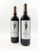 12 bouteilles PEPIN D'ESCURAC 2015 Médoc (étiquettes léger tachées)