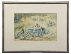 Géo HAM (Georges Hamel) 1900-1972 Louis Chiron au Grand Prix d'Antibes 1928 - Sans réserve - No reserve