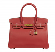 HERMÈS Édition Limitée 2012  Sac BIRKIN VERSO 30 Veau Epsom Rose Jaipur Intérieur en chèvre Gold Piqué sellier blancR...