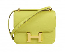 HERMÈS 2013  Sac Mini CONSTANCE 18 Veau Epsom Soufre Garniture métal plaqué or  Mini CONSTANCE 18 bag Soufre Epsom c...