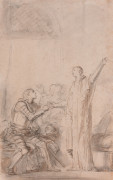 Jean-Honoré FRAGONARD Grasse, 1732 - Paris, 1806 Bradamante remet l'anneau magique à Mélisse Lavis brun sur esquisse au crayon