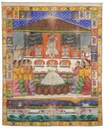 GRANDE TENTURE VOTIVE (PICHHVAI) DU FESTIVAL D'ANNAKUT  Nathdwara, Rajasthan, Inde, fin du XIXe-début du XXe siècle