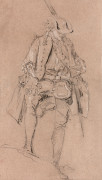 Nicolas LANCRET Paris, 1690 - 1743 Etude de chasseur Crayon noir et craie blanche